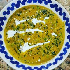A picture of Malai methi matar.