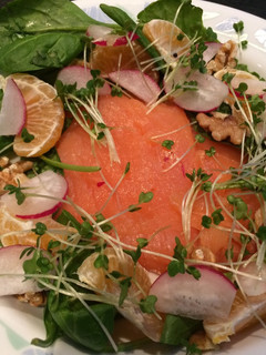 A picture of Smoked salmon, watercress and walnut salad.
