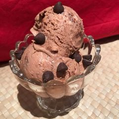 Mocha-Brownie with Nutella ripple ice-cream A picture of Mocha-Brownie with Nutella ripple ice-cream.
