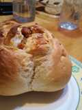 Pan amasado con chicharrones