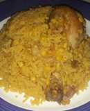 Arroz con maíz y pollo
