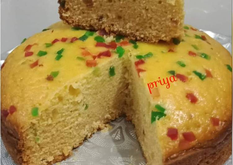 Eggless Spongy Paneer Cake in Cooker