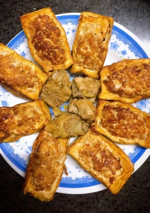 Hình của món Đậu nhồi thịt.