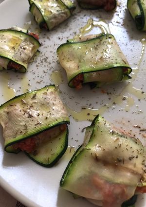 Una foto de Raviolis de calabacín