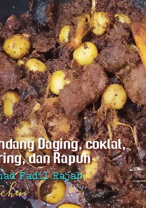Foto resep Rendang Daging, coklat, kering, dan Rapuh