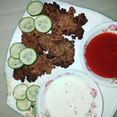 Kachay keema k kabab A picture of Kachay keema k kabab.
