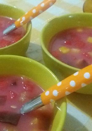 Foto resep 4. Es buah cincau