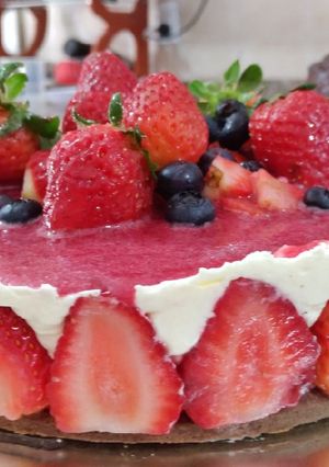 Una foto de Cheesecake de frutos rojos (sin horno)