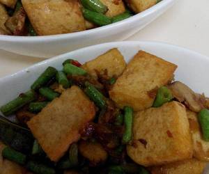 Resep mudah oseng tahu dengan kacang panjang Mantul Banget