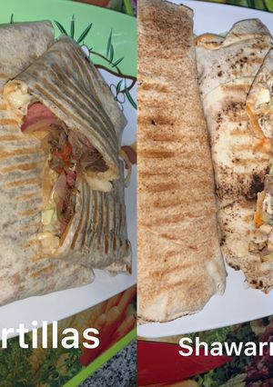 A picture of Shawarma/Tortillas.