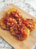 Patacones (guineos) con hogao 🇨🇴