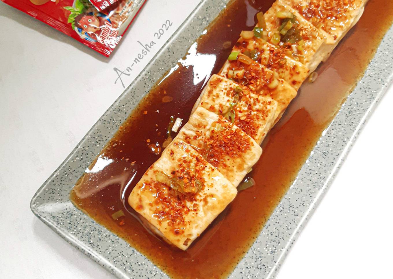 317.Tahu Panggang Teflon Saos Tiram (Menu Diet)