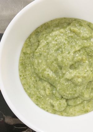 Foto resep MPASI Zoe : Puree Millet + Kale + Beef broth