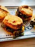 Milanesas de calabaza y espinacas con queso brie