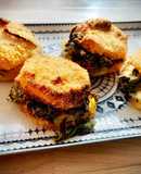 Milanesas de calabaza y espinacas con queso brie