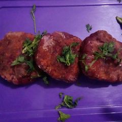 Beetroot aloo tikki A picture of Beetroot aloo tikki.