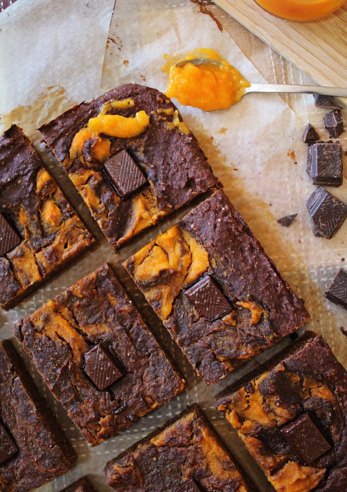 Una foto de Brownie Vegano de calabaza