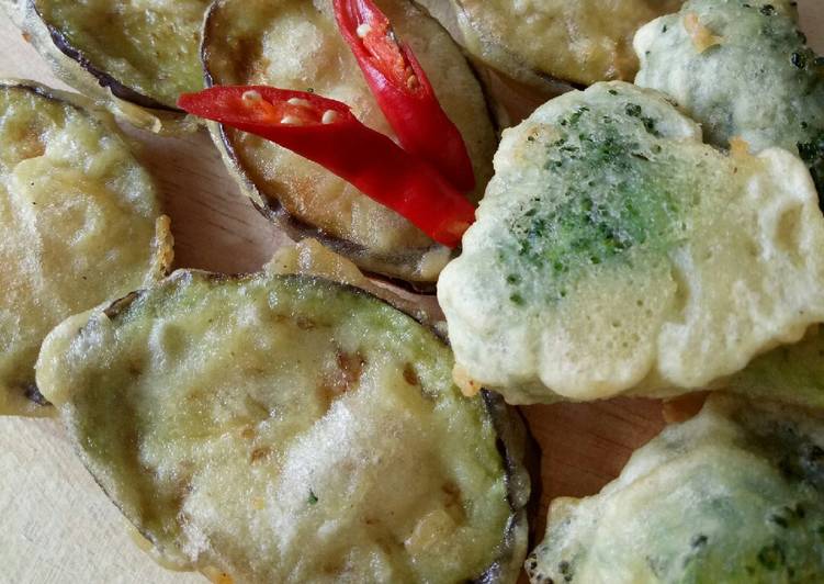 Cara Membuat Brokoli dan terong goreng tepung Mantul Banget