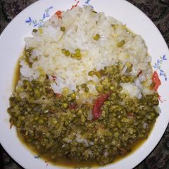 Rice with green grams A picture of Rice with green grams.