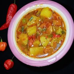 A picture of Sweet potatoes pepper soup.