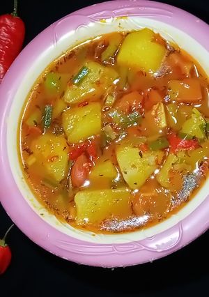 A picture of Sweet potatoes pepper soup.
