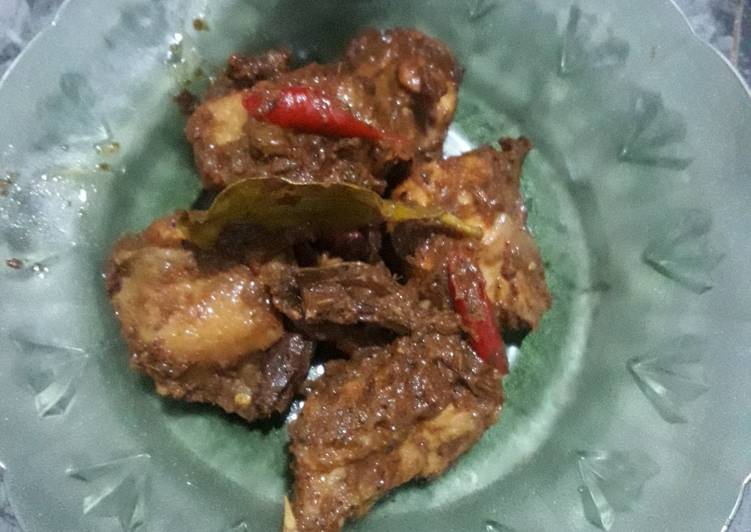 Resep Rendang ayam tanpa santen yang Enak