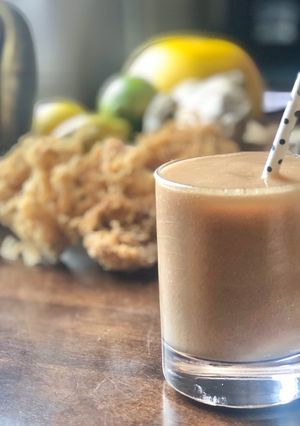 A picture of SUPERFOOD Smoothie /Drink (sea moss, frozen soursop) Vegan.