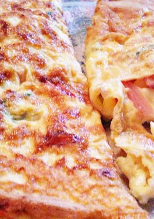 Una foto de Omelette de jamón y queso