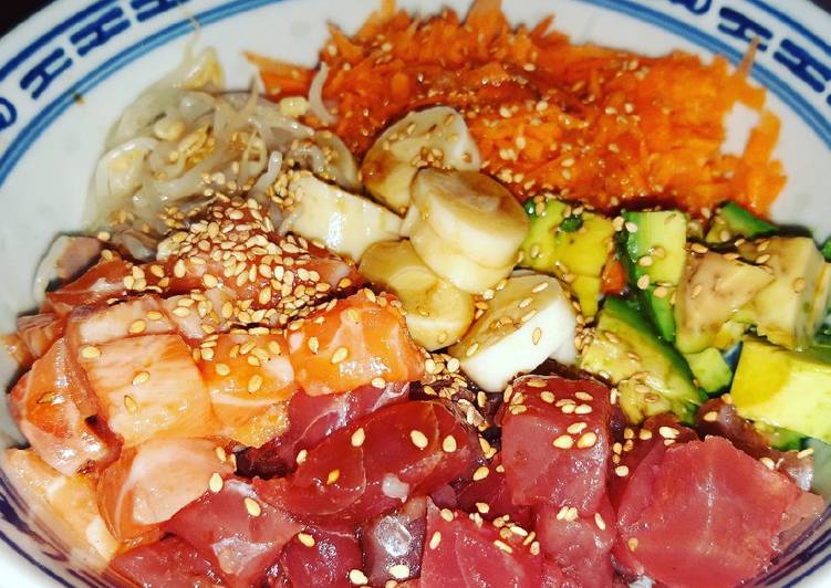 Poke bowl thon et saumon