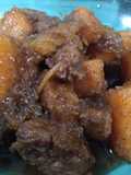 Salteado de chorizos y calabaza