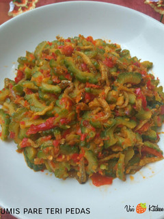 Foto resep Tumis pare teri pedas
