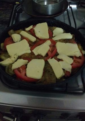 Una foto de Pizza de berenjenas !!