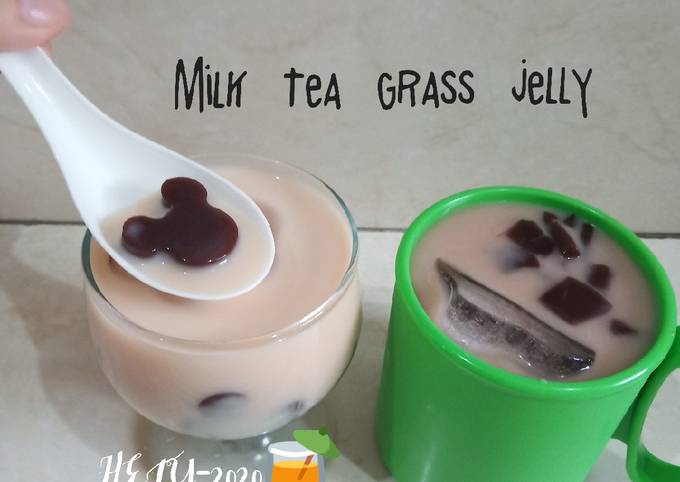 Milk Tea Grass Jelly Bubble (Easy Bubble Milk Tea)