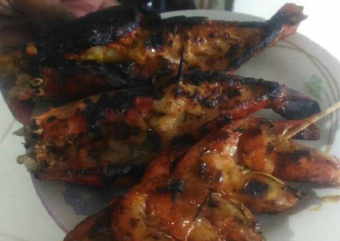 Udang bakar pedes manis