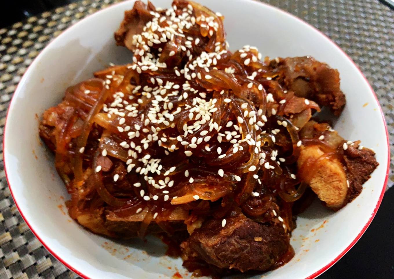 Spicy Galbi Jjim 갈비찜 - Korean Braised Beef Short Ribs