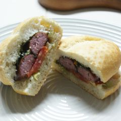 A picture of My Grilling Spot Chorizo Sandwich.