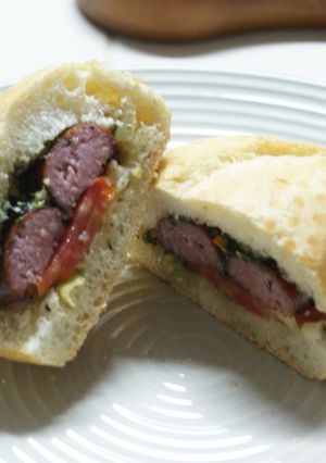 A picture of My Grilling Spot Chorizo Sandwich.