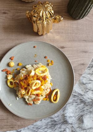 Une photo de Chipirons & risotto façon Basque