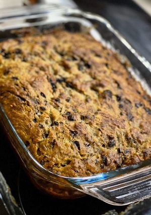 A picture of Chocolate chunks banana cake.