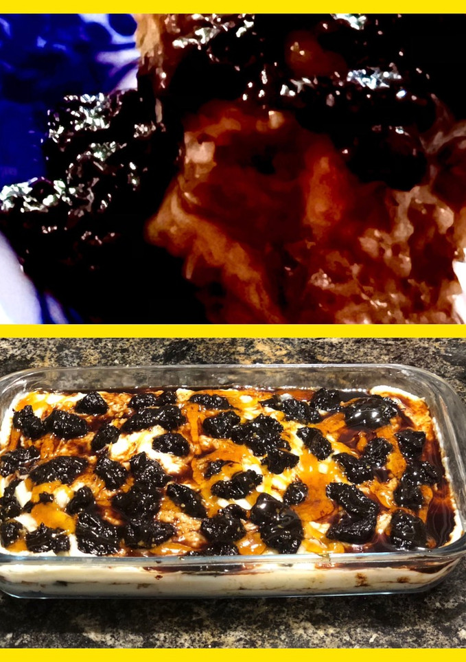 Una foto de Postre ciruelas y crema de coco