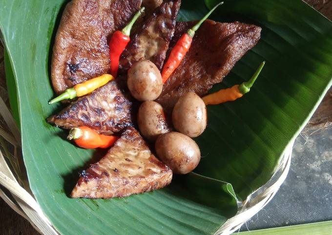 Bacem Tahu Tempe Telur Puyuh (bumbu dasar putih)