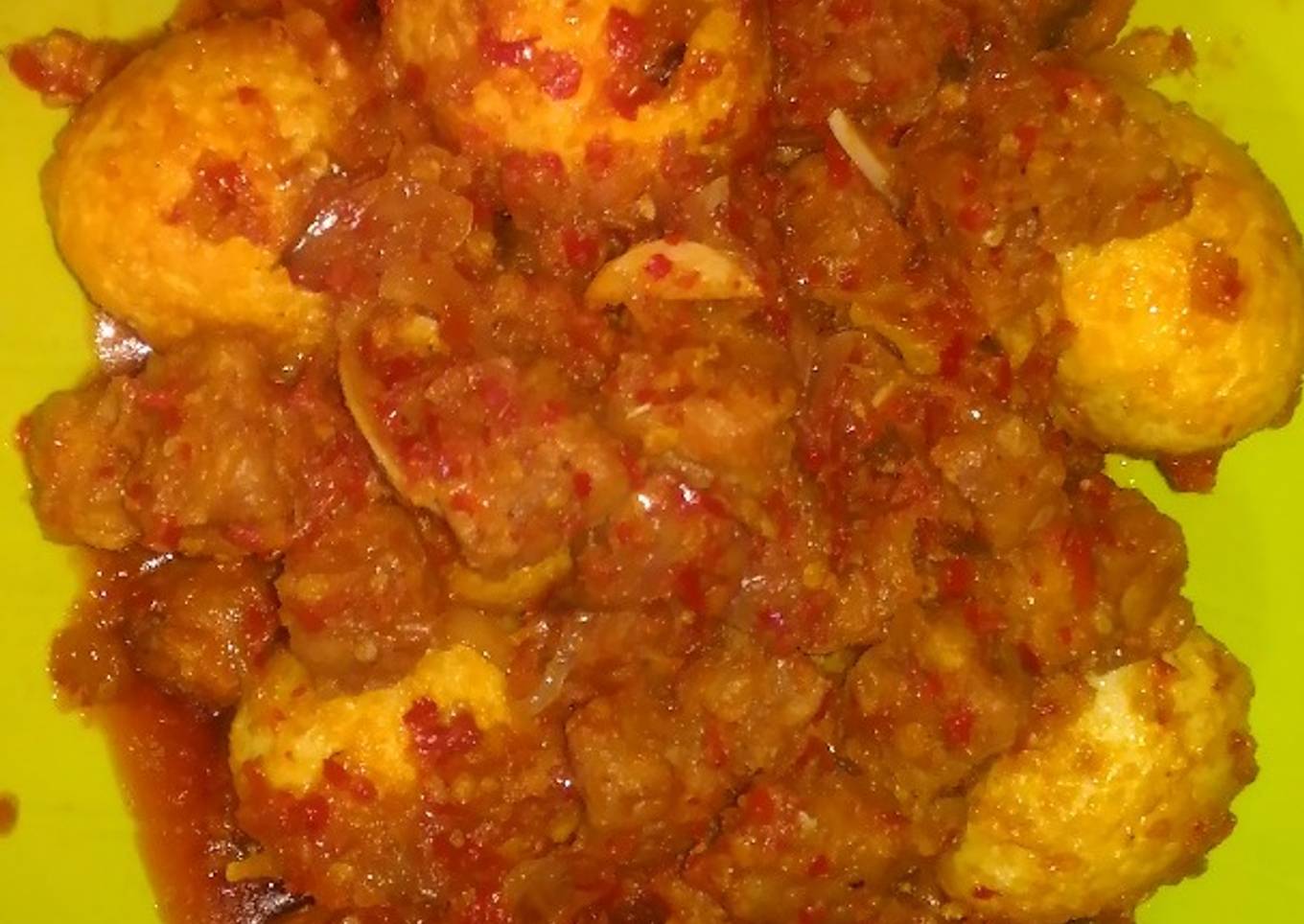 Balado telur campur tempe...joss
