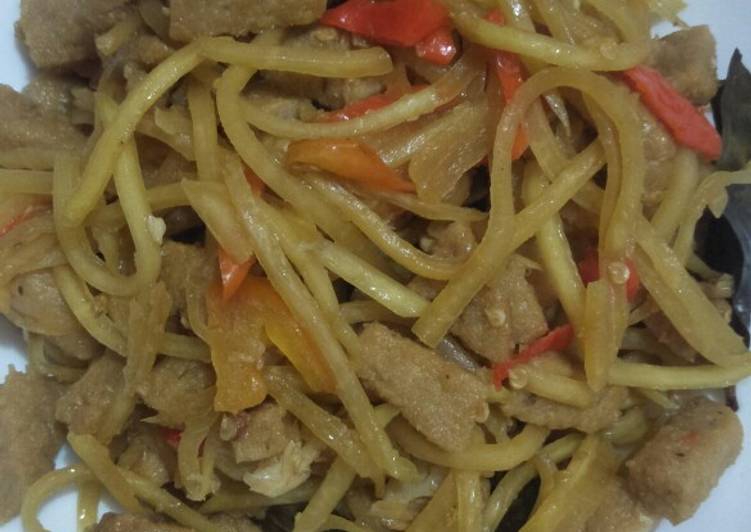 Tumis pepaya mix gembus (ampas tempe)