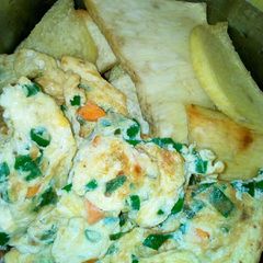 A picture of Fried yam and egg.
