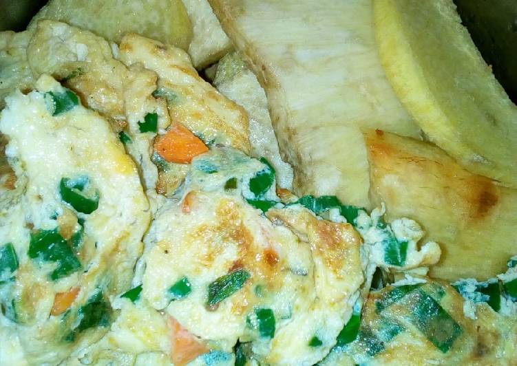 Fried yam and egg