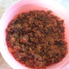 A picture of Carrot beetroot halwa.