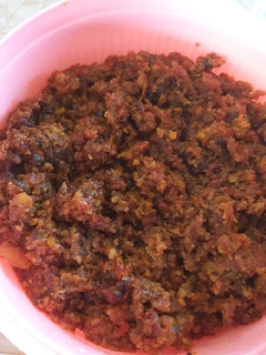 A picture of Carrot beetroot halwa.