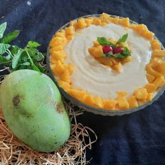 Mango shrikhand A picture of Mango shrikhand.