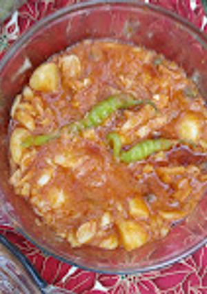 Una foto de Bacalao a la mexicana