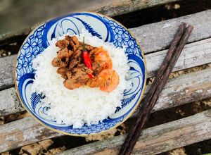 Hình của món Thịt kho xá xị về quê.